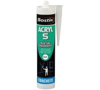 Mastic Acrylique d'Etanchéité BOSTIK ACRYL S Joints & Fissures - Intérieur/Extérieur - Peut Être Peint - Blanc - Cartouche 310 ml