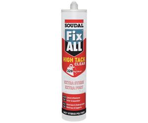 Mastic-colle Fix All High Tack cartouche - haute adhérence - 290 mL CDT 12 blanc SOUDAL