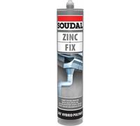 Mastic-colle polymère ZINC FIX pour collage zinc/zinc - 290 mL - gris SOUDAL