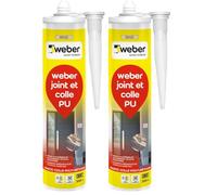Mastic colle poyuréthane PU, beige, 300ml, PU40, WEBER (Lot de 2)