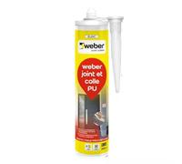 Mastic colle poyuréthane PU, blanc, 300ml, PU40, WEBER