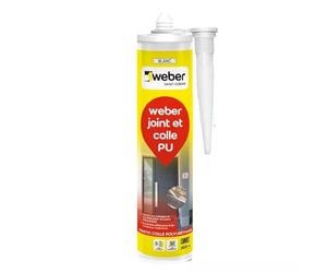 Mastic colle poyuréthane PU, blanc, 300ml, PU40, WEBER