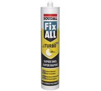 Mastic colle - SOUDAL - Fix All Turbo - Blanc - 290ml - Résistant aux UV et à l'humidité