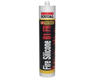 Mastic coupe-feu Fire Silicone B1 FR - étanche à la fumée - 300 mL gris SOUDAL