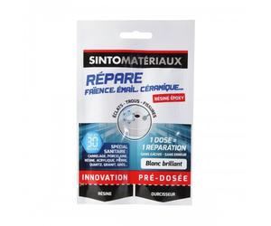 Mastic de réparation sanitaire - 2 x 15 g - blanc brillant - Répare Dose Epoxy SINTO