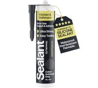 Mastic d'Étanchéité et Adhésif Cuisine Salle de Bain Gris Anthracite 300ml | Hemway, Supérieur au Mastic Silicone, Etancheite, Polymère Hybride, Inodore, Idéal pour Baignoires et Douches
