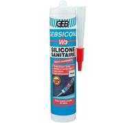 GEB Mastic silicone GEBSICONE W3 100% silicone d'étanchéité Cartouche 280 ml Transparent