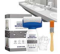 Mastic d'étanchéité imperméable transparent - 300 ml - Kit de réparation multifonction avec pinceau et gants - Pour l'étanchéité du toit de la piscine et du sol