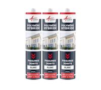 Mastic d'Étanchéité, Joint Extérieur, Fissure, Façade 290 ml x 3 Blanc