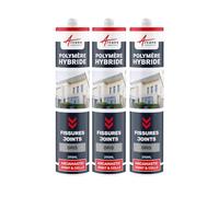 Mastic d'Étanchéité, Joint Extérieur, Fissure, Façade 290 ml x 3 Gris Clair