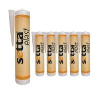 Mastic d'étanchéité/polymère blanc vieilli 300 ml élastique pour une forte sollicitation de dilatation (6 x 300 ml)