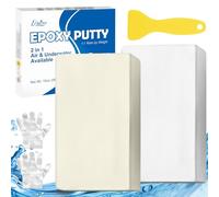 Mastic époxy, 284g mastic de piscine à réparation rapide, sous l'eau ou sur l'eau mastic de réparation - 2 parties d'argile gravée époxy pour coller le métal, les carreaux, le plastique (Blanc)