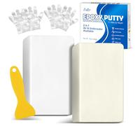 Mastic époxy - 340 g - 2 composants - Kit de réparation pour réparation de fuites de piscine, fissures, remplissage, modélisation - Pâte à modeler pour coller le métal, le plastique (Blanc)