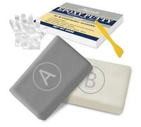 Mastic Epoxy, 340g Pâte à Réparer Bicomposant, Colle Époxy Argile pour Réparer Fuites/Fissures/Remplir Trous, Pâte à Sculpter Epoxy Adapté à Métal, Plastique Dur, Pierre, Bois, Céramique (Gris)