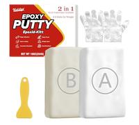 Mastic Époxy Blanc, 280g Pâte à Réparer Rapide pour Piscine, Pâte Époxy pour Fissures, Réparation de Fuites, Remplissage, Colle bi-composant pour Plastique, Métal, Céramique, Bois et Plus