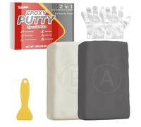 Mastic Epoxy Gris, 280g Mastic Colle bi Composant, Pâte à Réparation Rapide pour Piscine, Pate Epoxy pour Repare Plastique, Métal, Céramique, Bois, Carrelage, Imperméable et Méga Adhérence