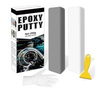 Mastic époxy,mastic époxy de 200 g,mastic métallique époxy en 2 parties,plastique,verre,céramique pour réparation et collage rapides,résistant à la chaleur et imperméable (gris)