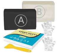 Mastic Epoxy Noir 340g Pâte à Réparer Bicomposant - Colle Époxy Imperméable Sous L'Eau pour Réparations, Collages, Rebouche, Sculpter, Modélisation sur Métal, Plastique, Pierre, Céramique, Bois