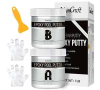 Mastic époxy pour piscine - 16 oz 2 en 1, résistant sous et sur l'eau, réparation de fuites, fissures, remplissage et gravure (gris)