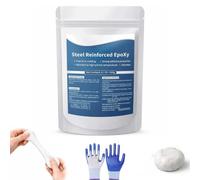 Mastic époxy renforcé à l'acier - Pâte de réparation polyvalente haute résistance, mastic bi composant pour métal, bois, céramique, pierre, plastique et tuyaux PVC, adhésif étanche durcissement (1pc)