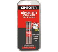 SINTO Répare Vite Spécial Métal - 60g - Répare, Rebouche, Assemble et Soude - Pratique - Prise Ultra Rapide - Compatible Toutes Finitions Petit Neutre