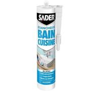 Mastic Etanchéité SADER Bain et Cuisine Blanc Résistance et élasticité longue tenue - cartouche 280 ml
