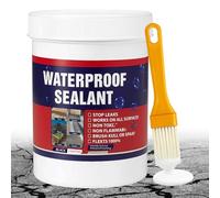 Mastic liquide étanche transparent pour fuites de toit, terrasse, salle de bain et douche - Kit de réparation invisible anti-fuite avec brosse, revêtement à base d'eau pour béton, carrelage, intérieur