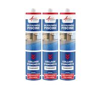 Mastic piscine, colle et étanchéité, pvc, carrelage Transparent 290 ml x 3 - ARCANE INDUSTRIES