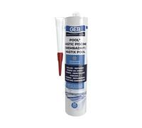 GEB Mastic étanche spécial piscine Gris 290 ml pour coller, jointoyer et réparer même sous l'eau des éléments de piscine, carrelage, mosaïque, margelle, projecteur, bonde