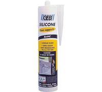 GEB Mastic silicone 590501 – Tous supports – Blanc – Cartouche 280 ml