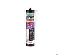 Rubson Mastic sanitaire ST5 - Joint silicone à base aqueuse, anti-moisissures Gris moyen 300 ml