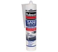 Mastic sanitech au silicone actif - RUBSON - Blanc - Triple-action anti-moisissures - 280 mL