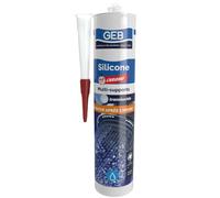 GEB Mastic silicone acétique – 280 ml – Transparent – 60min Chrono