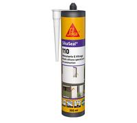 Mastic silicone de construction-Seal-110 Menuiserie & Vitrage blanc PVC-Joints de menuiserie et vitrage-Extérieur/intérieur-300 ml
