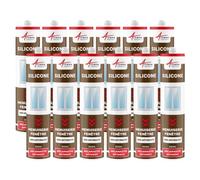 Mastic silicone, fenêtre, menuiserie, étanchéité - 300 ml x 12 Gris Anthracite - RAL 7016 - ARCANE INDUSTRIES
