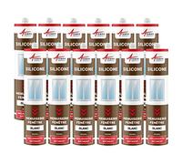 Mastic silicone, fenêtre, menuiserie, étanchéité - 300 ml x 12 Blanc - ARCANE INDUSTRIES