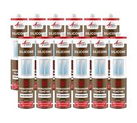 Mastic silicone, fenêtre, menuiserie, étanchéité - 300 ml x 12 Gris Anthracite - RAL 7016 - ARCANE INDUSTRIES
