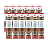 Mastic silicone, fenêtre, menuiserie, étanchéité - 300 ml x 12 Transparent - ARCANE INDUSTRIES
