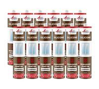 Mastic silicone, fenêtre, menuiserie, étanchéité - 300 ml x 12 Transparent - ARCANE INDUSTRIES