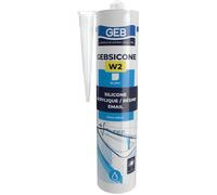 Mastic silicone - GEB - W2 - Blanc - Joints sanitaires - Surfaces émaillées et synthétiques