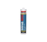 Mastic silicone menuiserie SILIRUB NO5 ton pierre gris 310 ml Soudal 120639