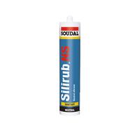 Soudal Mastic silicone sanitaire Silirub NS neutre blanc 24 x 300 ml