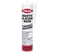 Mastic silicone noir - GEB - Collex - Spécial pare brise, toits ouvrants, joints autos, bateaux - 310 ml
