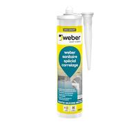 Mastic silicone résistant aux moisissures, gris granit, 300 ml, spécial sanitaire, WEBERSEAL SANITARY, WEBER