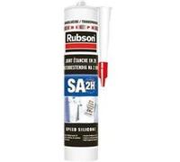 RUBSON SA 1 heure , Mastic Sanitaire à Séchage Rapide, Joint Silicone tous Matériaux, Transparent , Cartouche de 280 ml