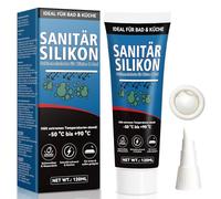Mastic Silicone Sanitaire, 120 ml Transparent, Faible Odeur et à Séchage Rapide, Idéal pour Salles de Bains, Douches et Cuisines. Étanchéité en 24 Heures, Application Facile (Transparent) (120 ml)
