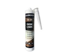 Mastic Silicone Sanitaire CS-20 - Cuisine & Salle de Bain - Cartouche 280 ml - Spécial pièces humides -