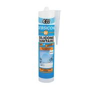 Mastic silicone sanitaire - GEB - Gebsicone W - 310ml - Fongicide - Résistance à l'humidité