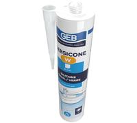 GEB Mastic silicone Gebsicone W – pâte thixotrope, fongicide, blanc 310 ml