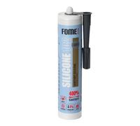 Mastic silicone sanitaire gris FOME FLEX [310 ml] - Résistant aux moisissures (S1) - Silicone pour joints de salle de bain, gouttières et fenêtres